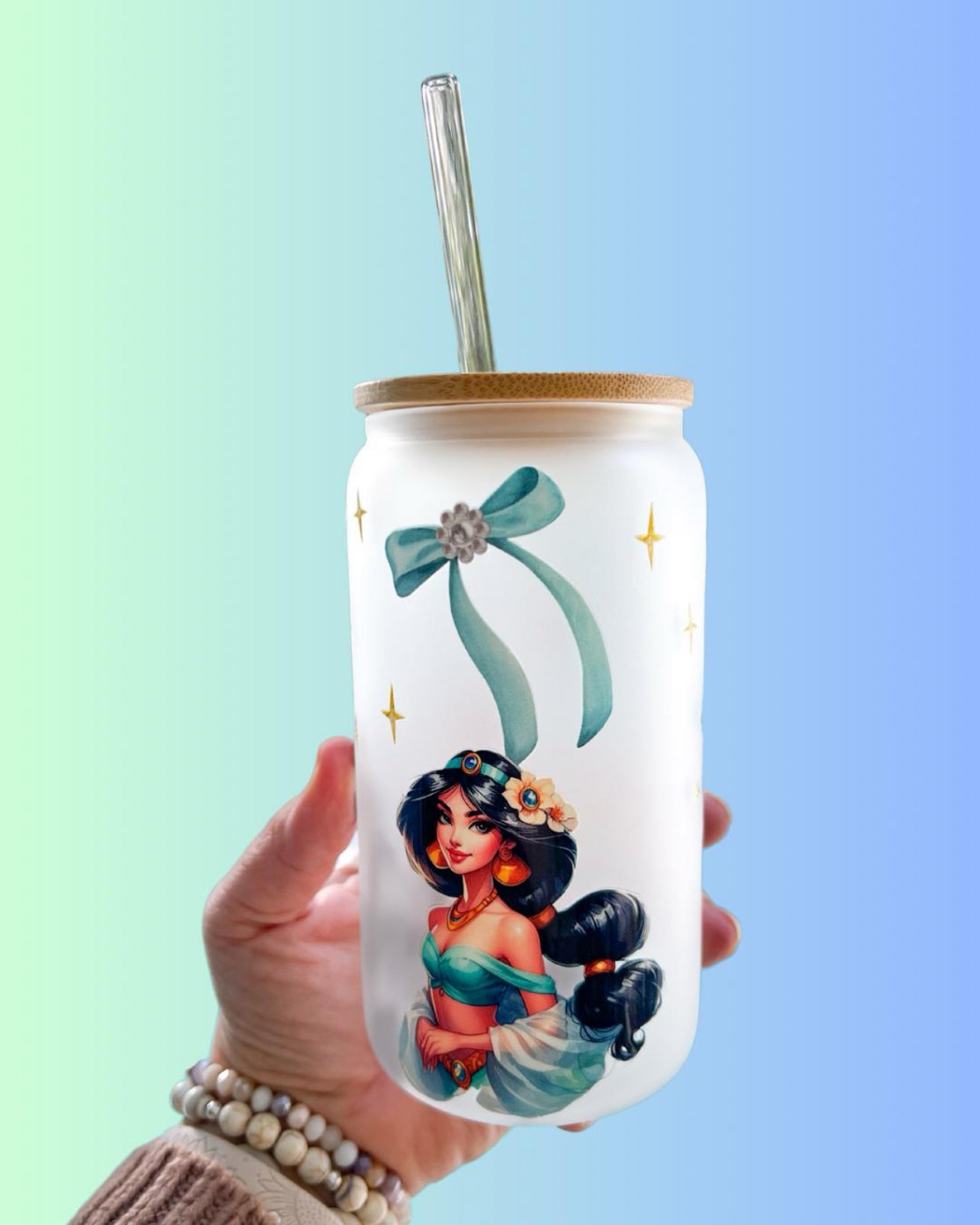 Princess Frosted Glass Tumbler 16oz
