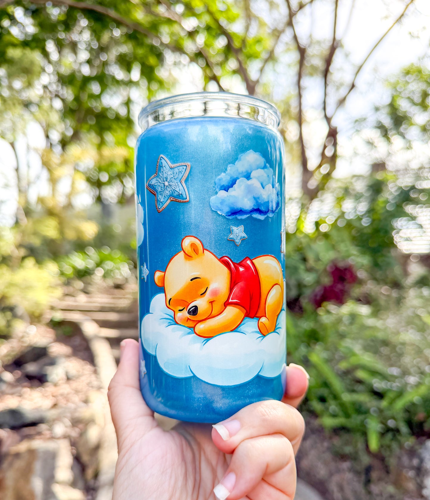 Dreamy Winnie the Pooh 16oz Acrylic Snow Globe Tumbler