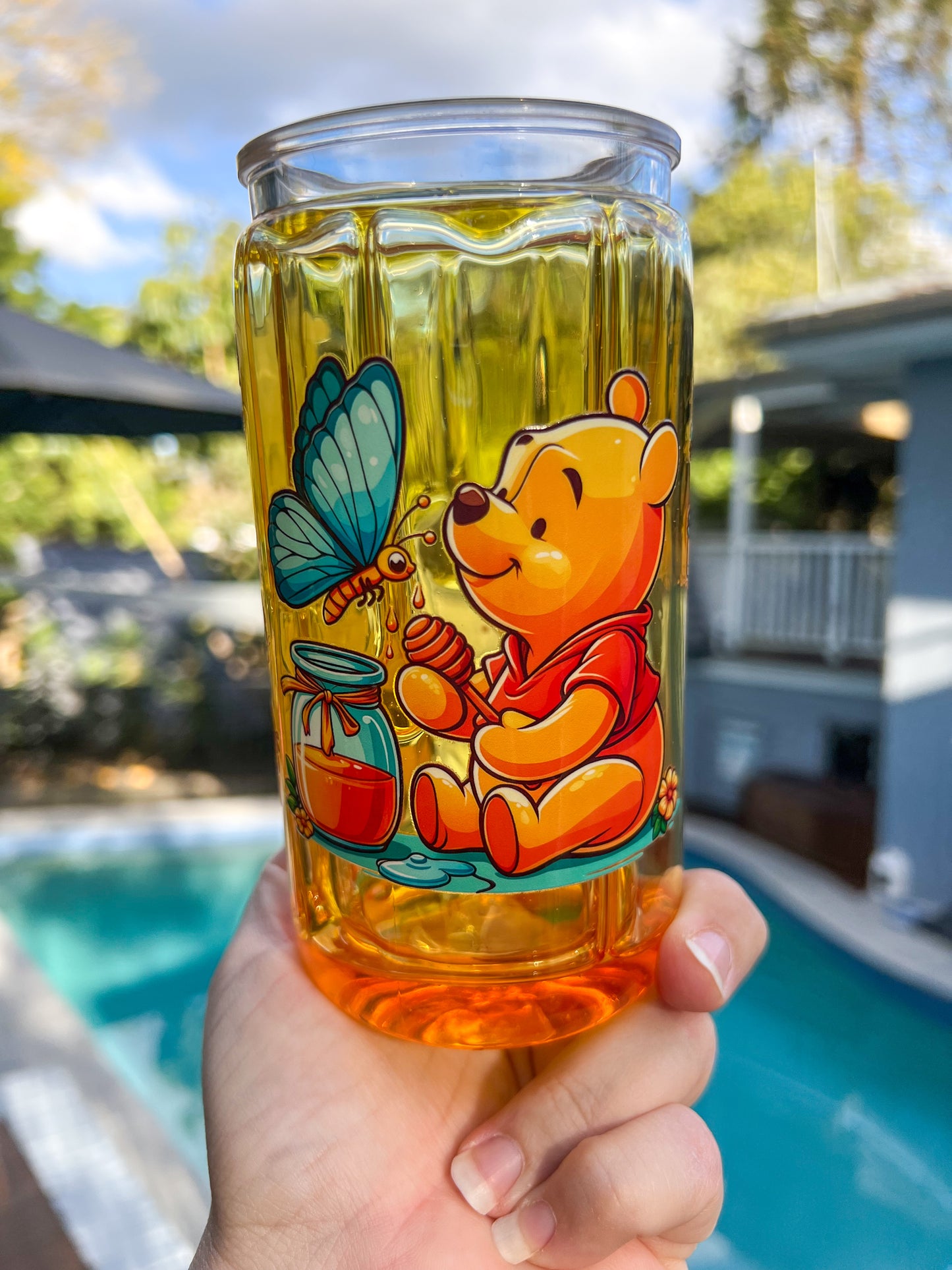 Cute Bear Honey Drip Acrylic Cup – 16oz