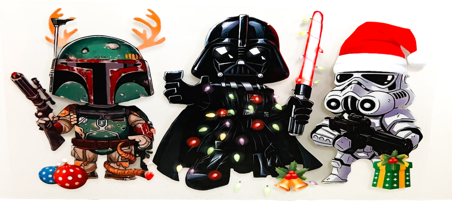 Star Wars Holiday Lights UV DTF Cup Wrap β to suit 16oz tumbler