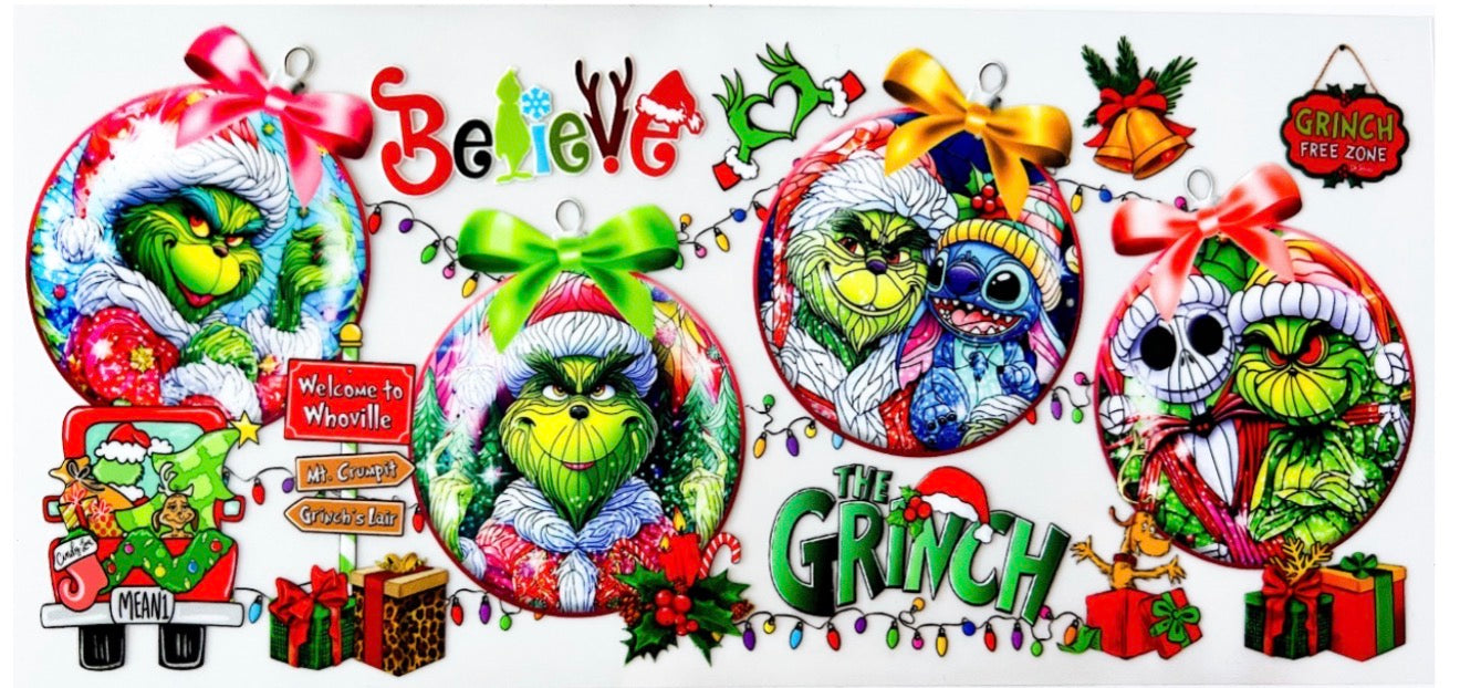 The Grinch Believe - UV DTF CUP WRAP 16oz