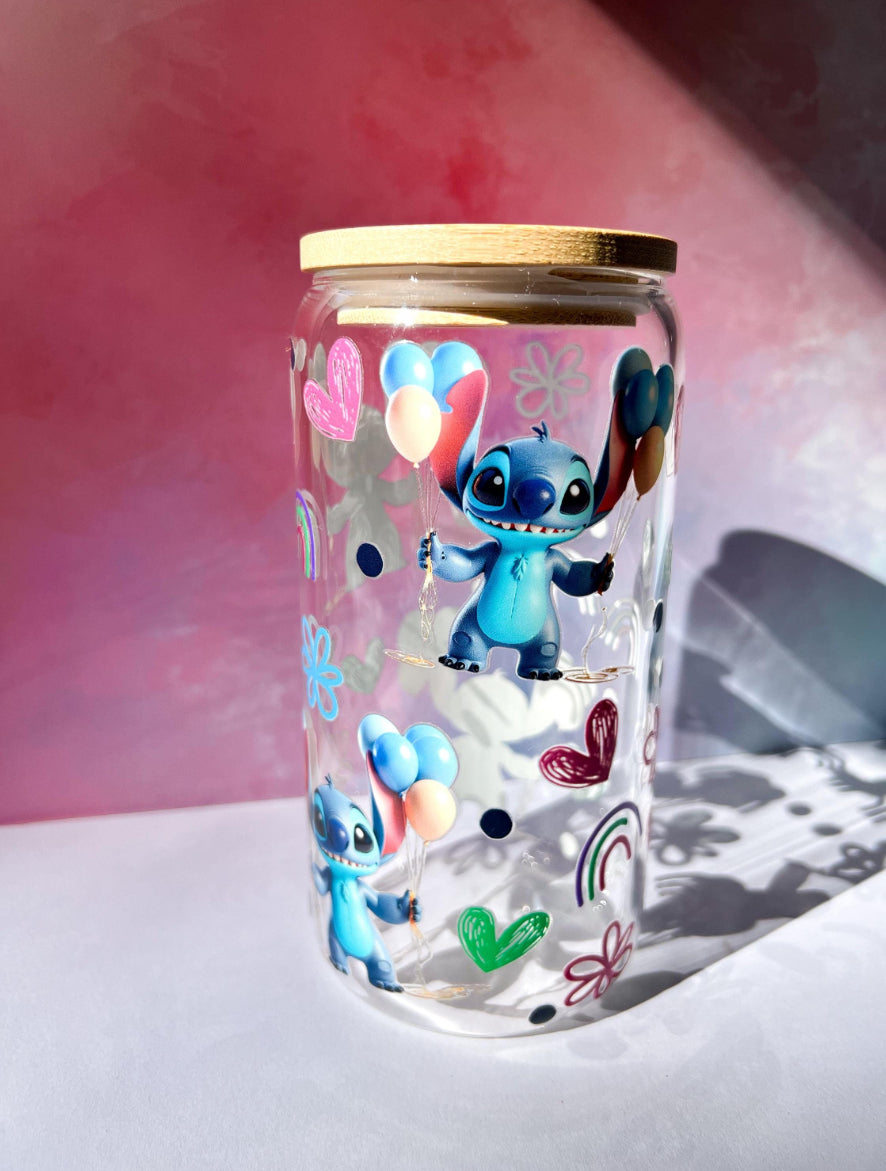 Cheeky Blue Guy 16oz glass tumbler