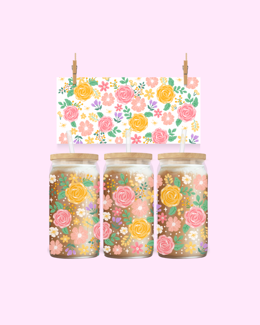 Spring Blossom UV DTF cup wrap