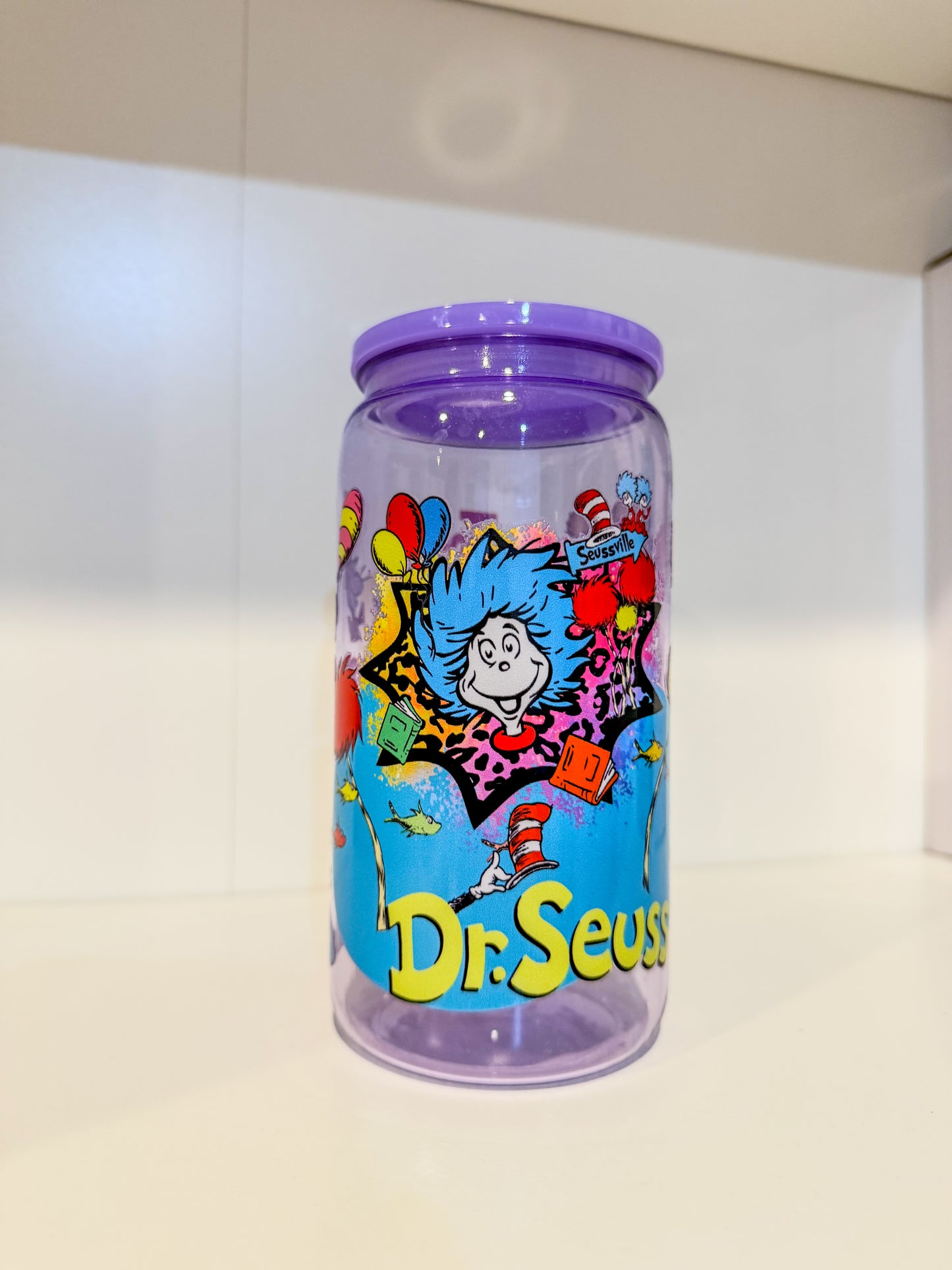 Dr. Seuss Inspired 16oz Purple Acrylic Reading Cup – Love Reading Teacher Tumbler