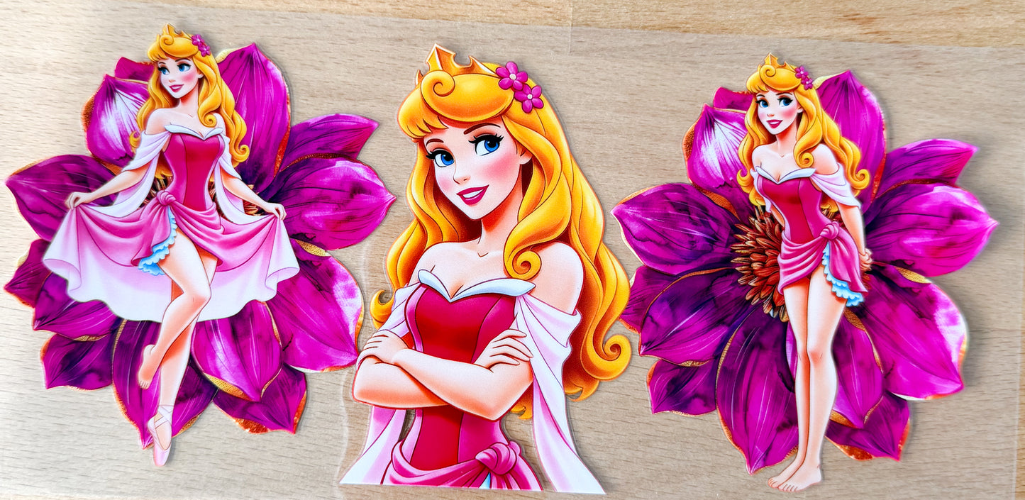 Sleeping Princess Floral UV DTF Cup Wrap