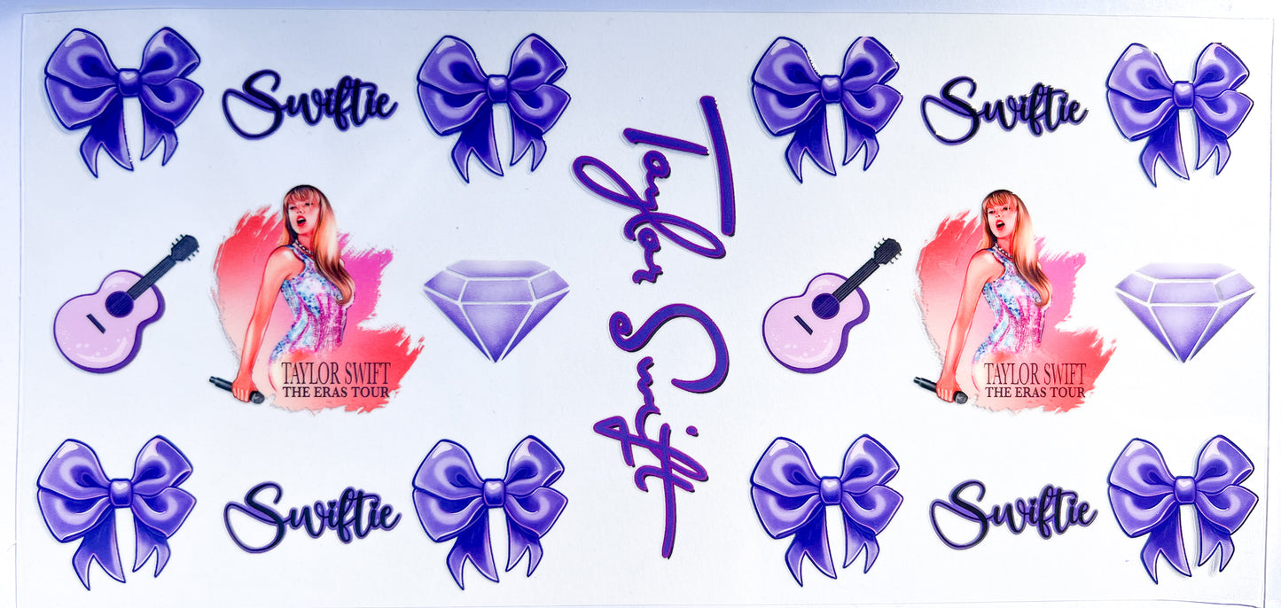 š Purple Bow Swiftie Vibes 16oz UVDTF Wrap