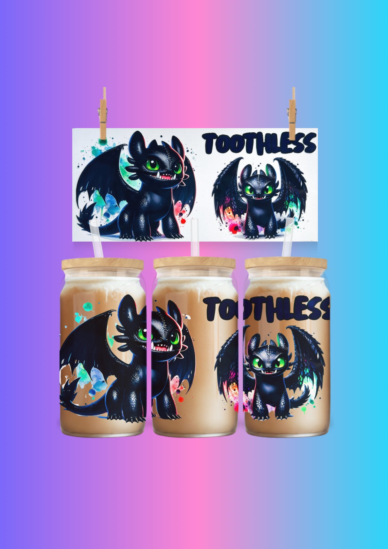 Midnight Dragon UV DTF cup Wrap ā 16oz