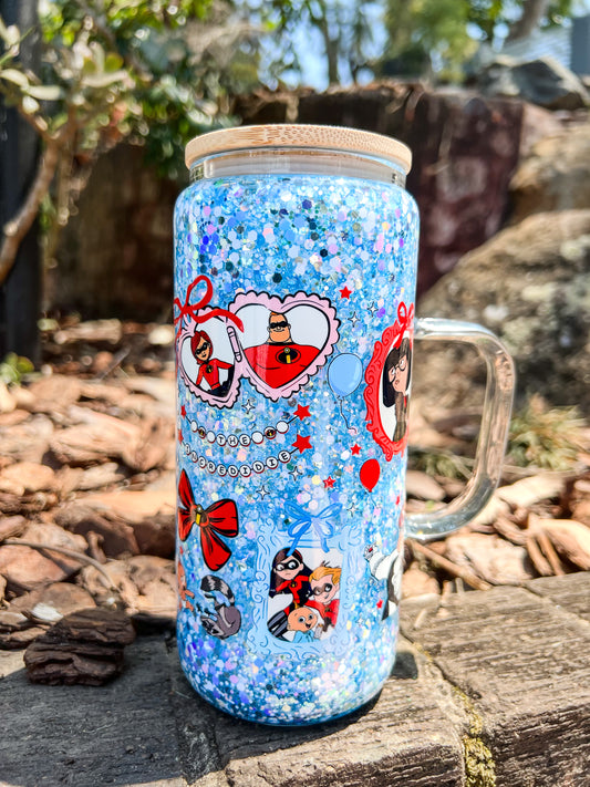 Super Family Glass Cup 20oz with handle