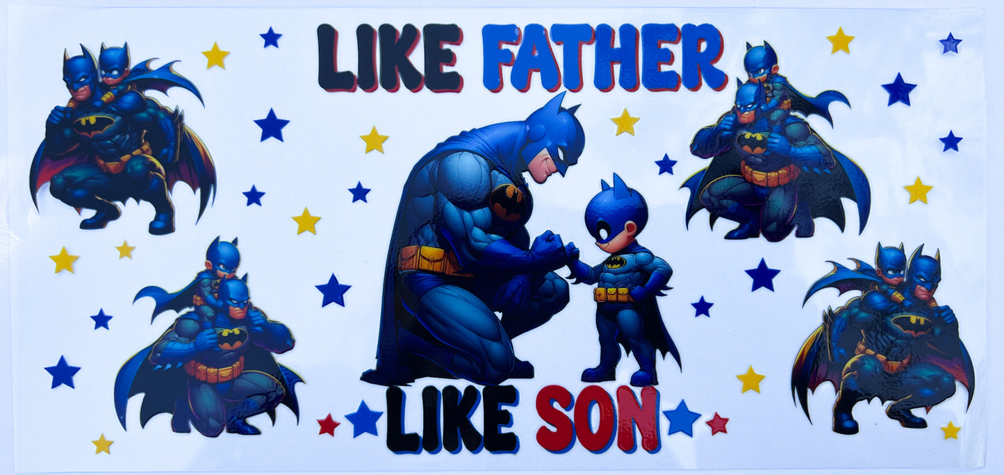 Batman Father & Son Cup Wrap UV DTF – To Suit 16oz Tumbler