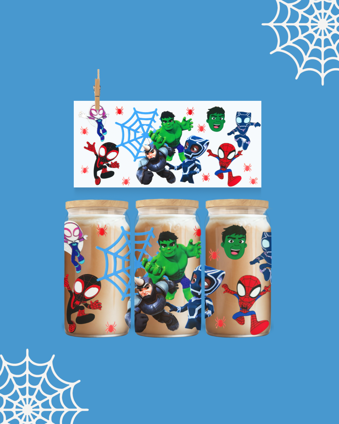 Superhero Adventure UV DTF Cup Wrap – 16oz Wrap