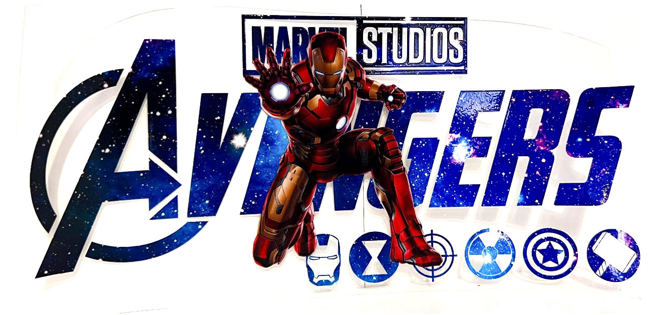 Avengers Iron Man - UV DTF Tumbler Wrap to suit 16oz
