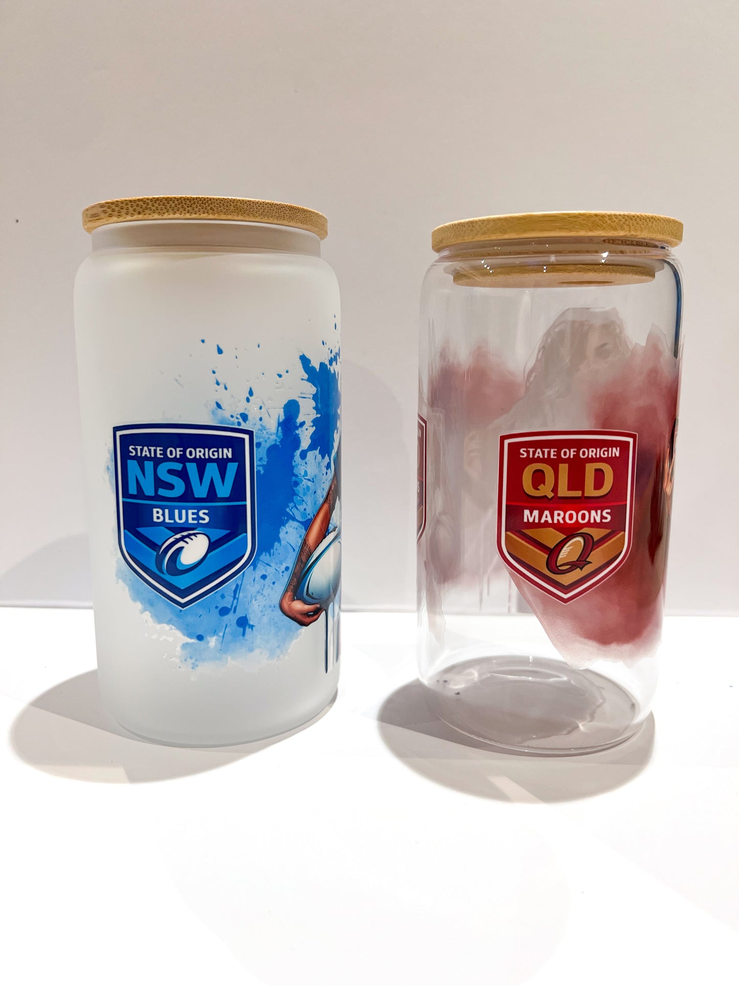 State of Origin Frosted Glass Cup NSW