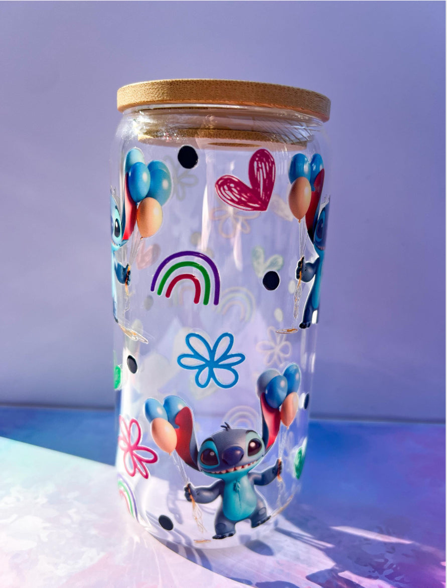 Cheeky Blue Guy 16oz glass tumbler