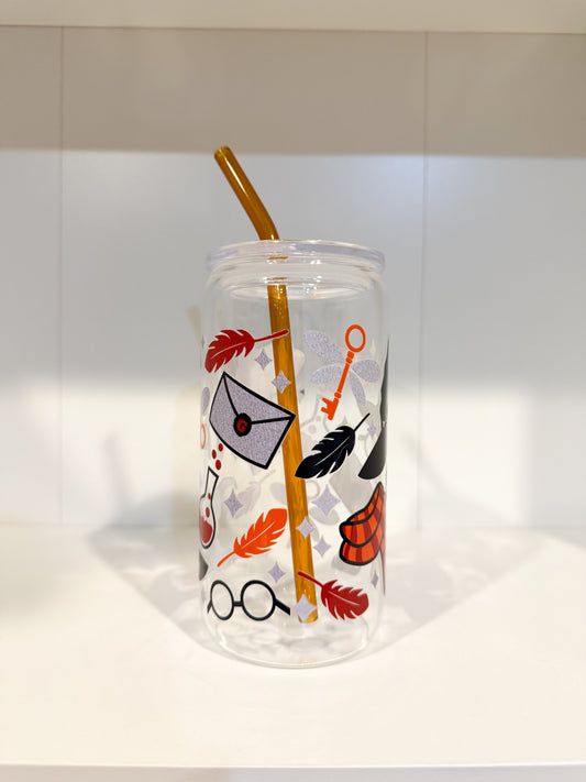 Wizarding School Glass Can Tumbler – 16oz