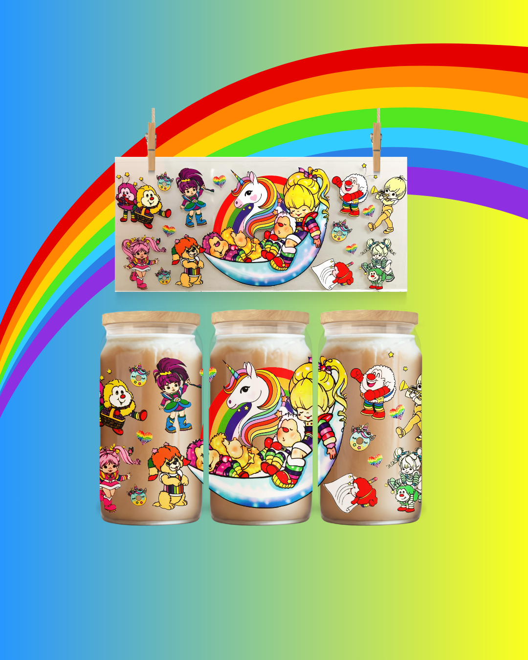 Rainbowland UV DTF Tumbler Wrap - to suit 16oz tumbler