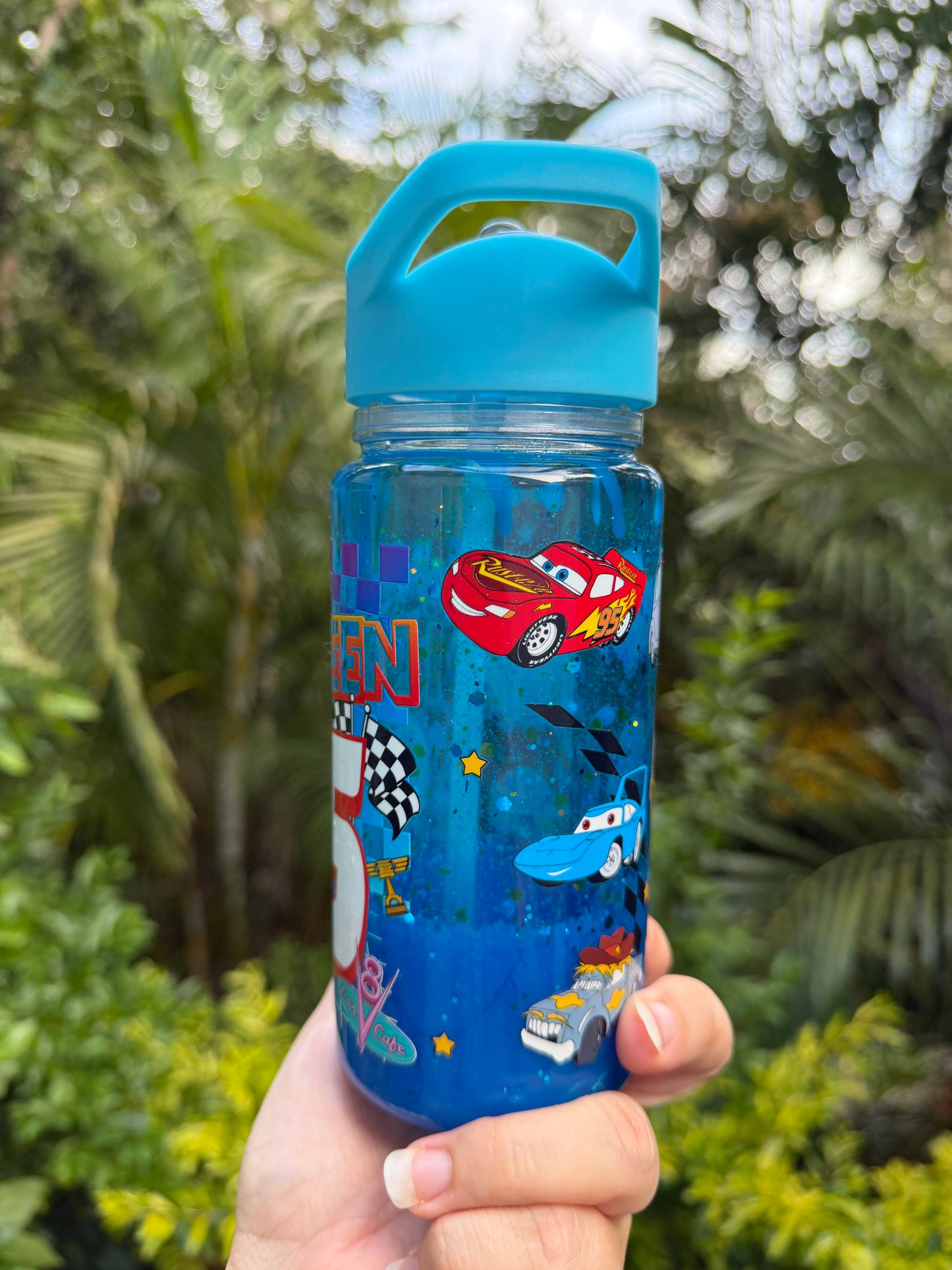 Lightning lava drip 10oz Acrylic Snow Globe Tumbler – Kids Water Bottle