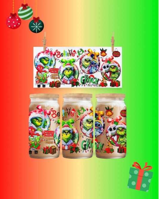 The Grinch Believe - UV DTF CUP WRAP 16oz