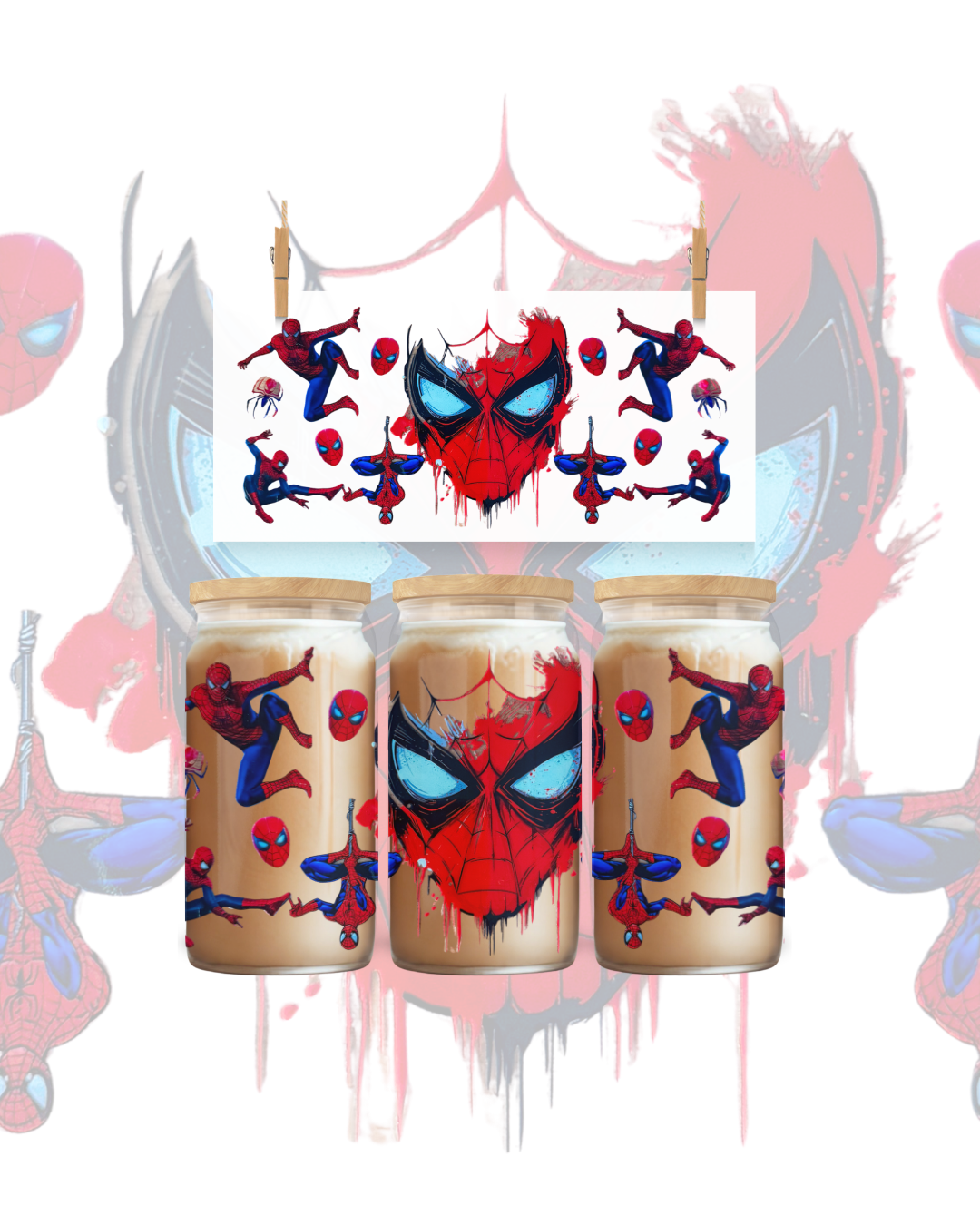 🕷️ Web Slinger Hero UV DTF Cup Wrap – 16oz