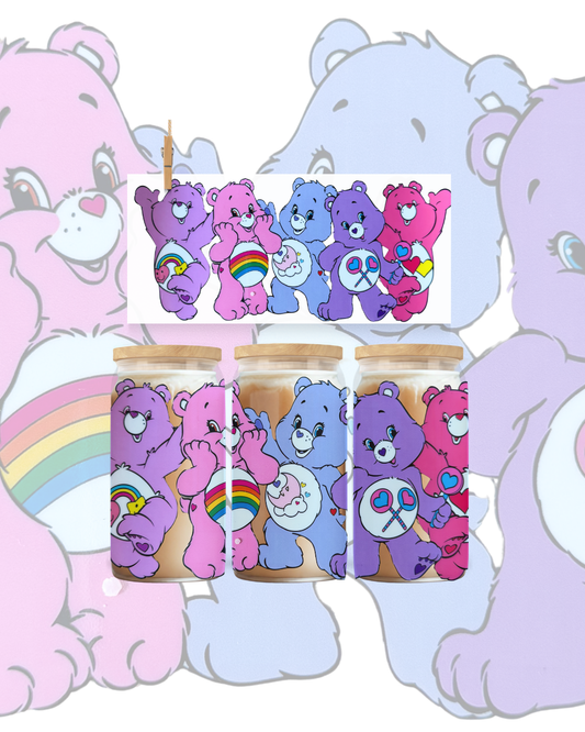 Rainbow Belly Bear UV DTF Cup Decal
