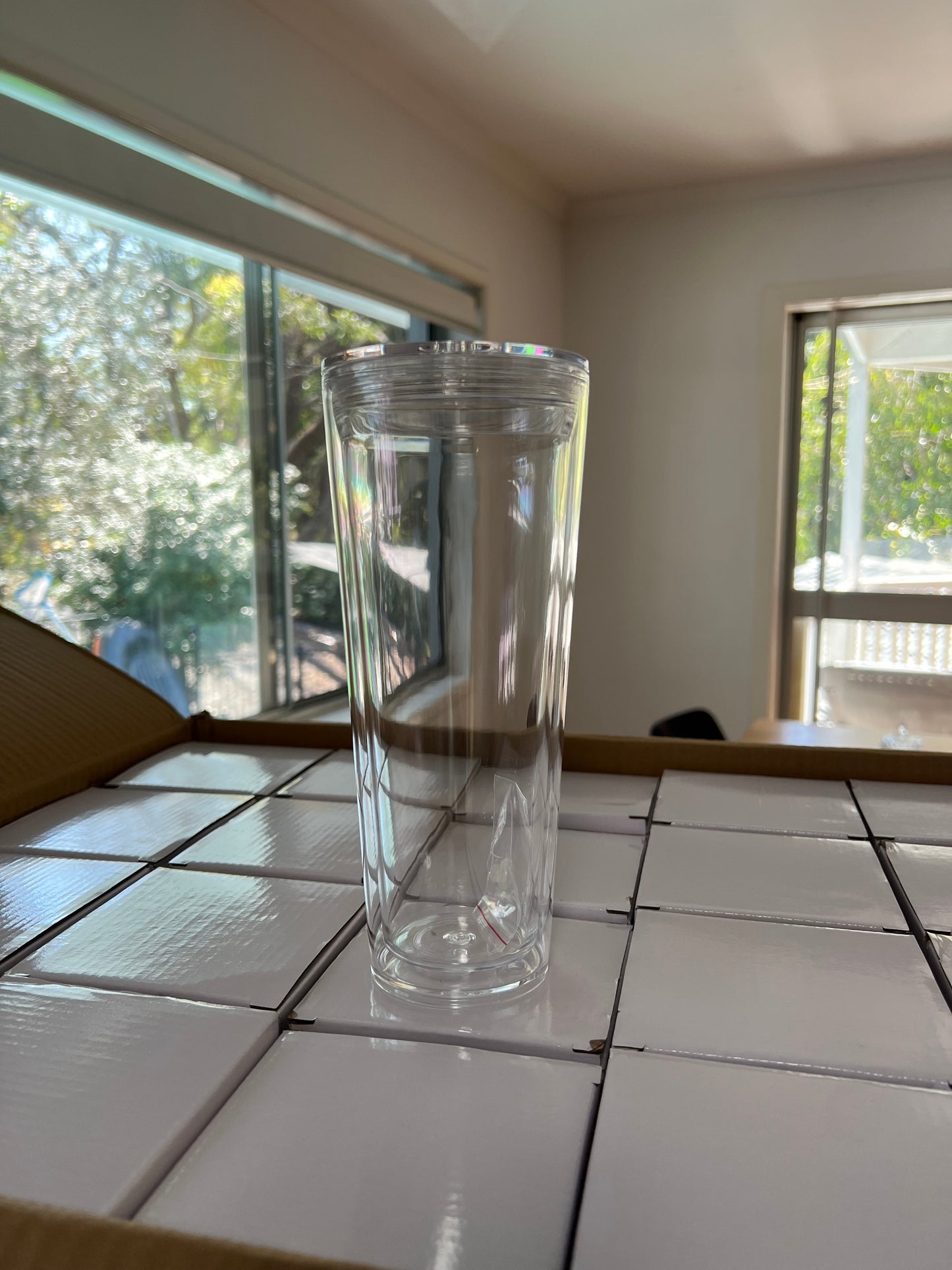 24oz Custom Snow Globe Stadium Tumbler – Glitter Cup with Straw & Lid