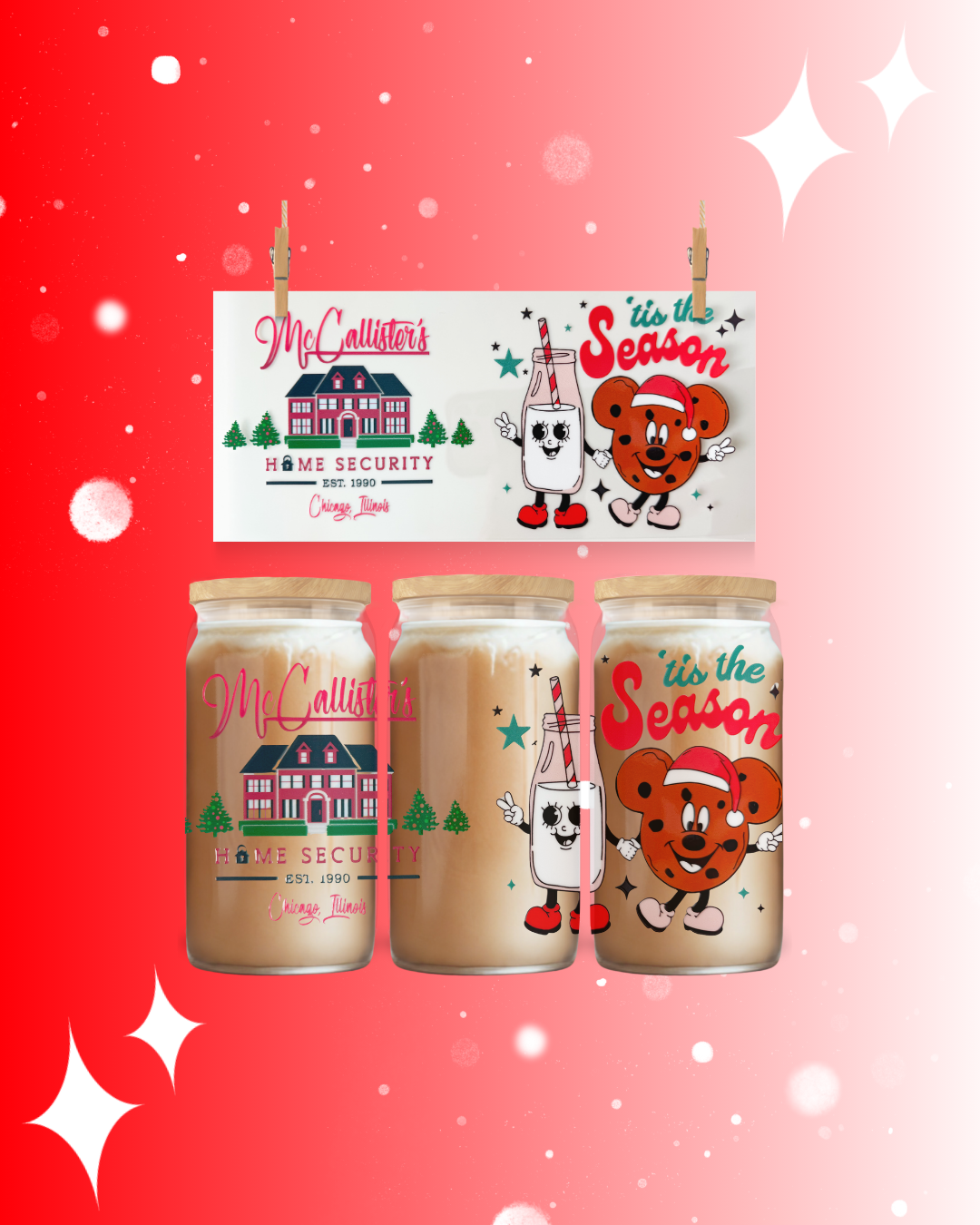 McCallister’s Christmas Wrap – 16oz UVDTF Cup Wrap