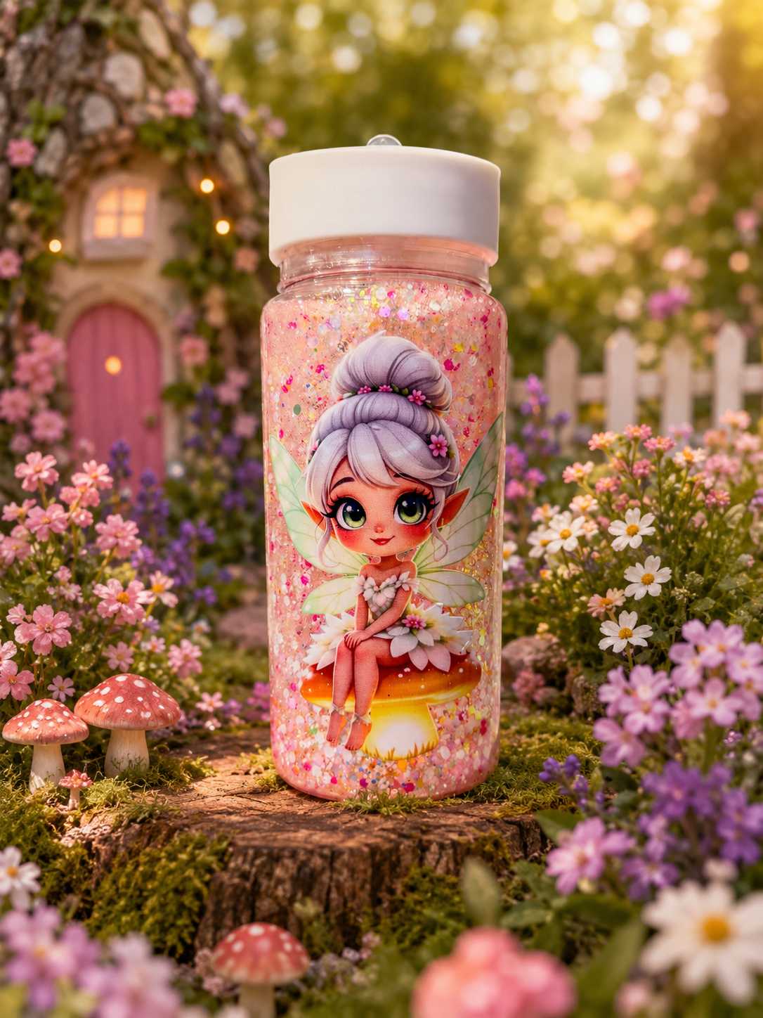 Blossom Fairy Kids Bottle – 10oz Magical Glitter Drink Bottle