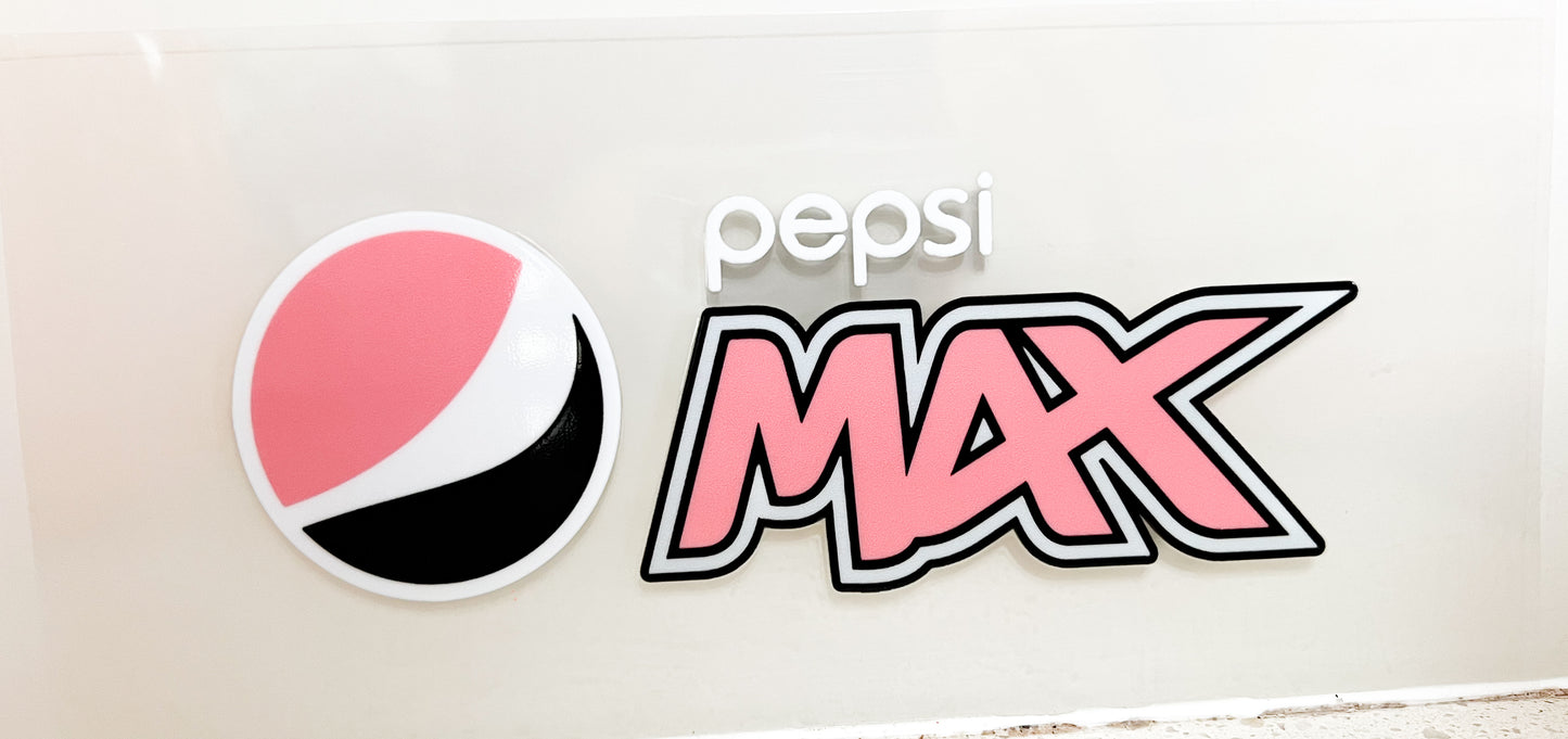 Pink Pepsi Max Retro-Inspired UV DTF Cup Wrap – To Suit 16oz Tumbler