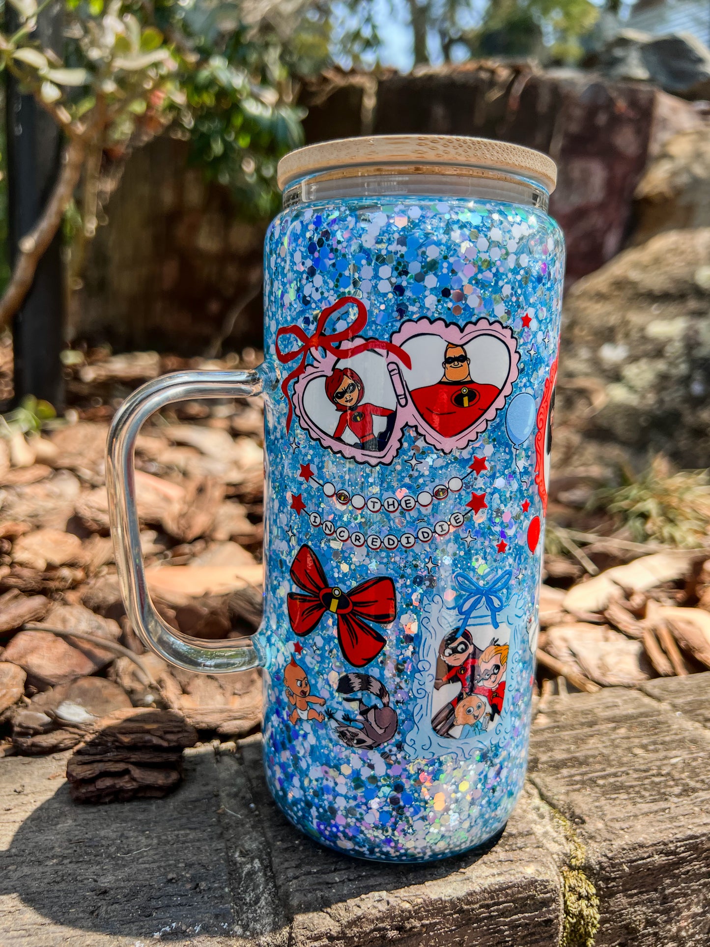 Super Family Glass Cup 20oz with handle