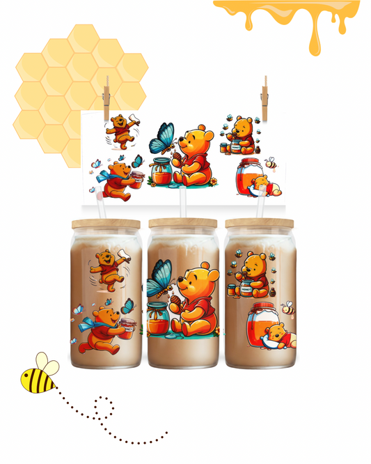Honey Bear & Butterflies Cup Wrap UV DTF 16oz