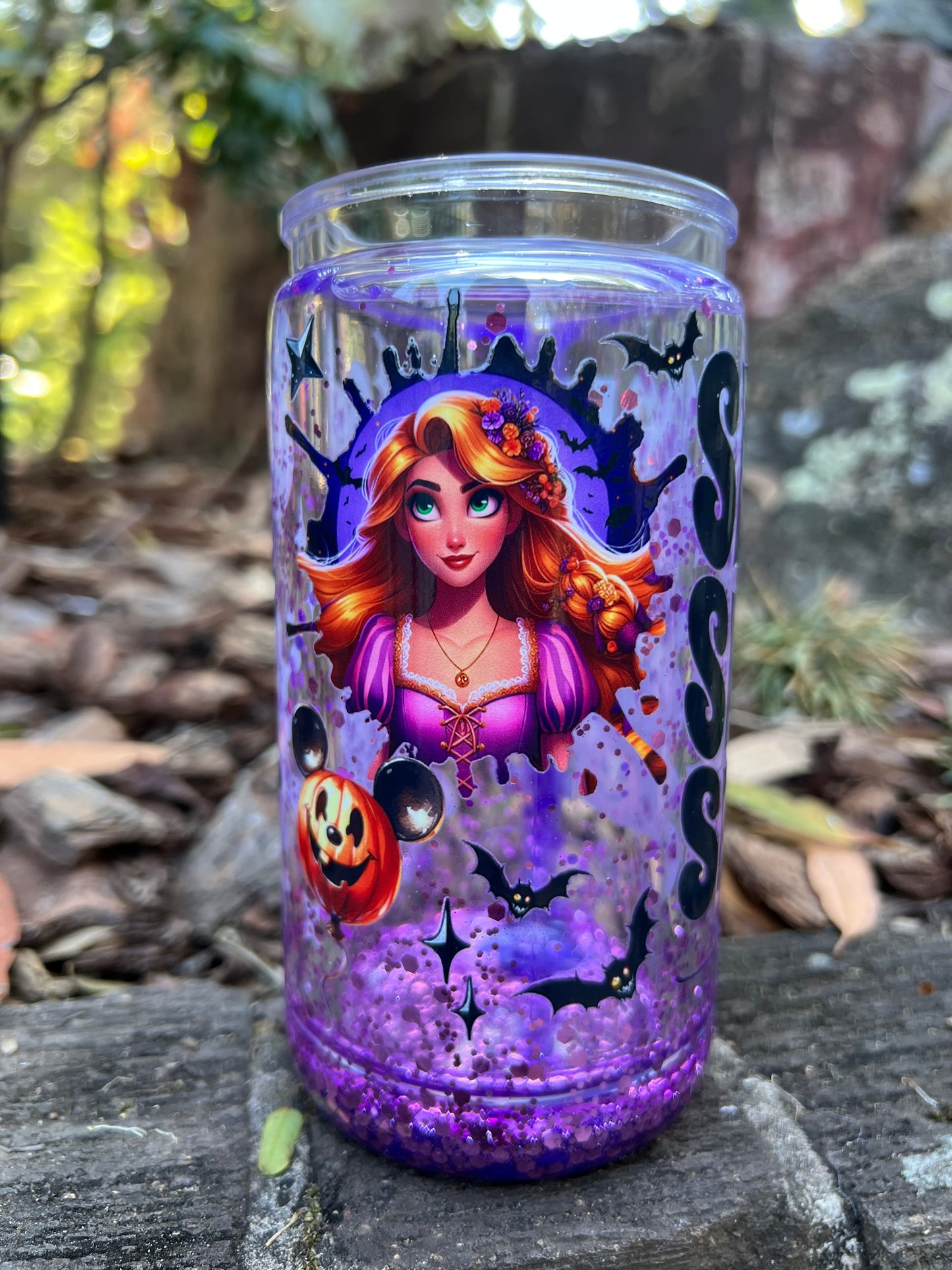 Princess with the long hair - 16oz lava drip snow globe cup