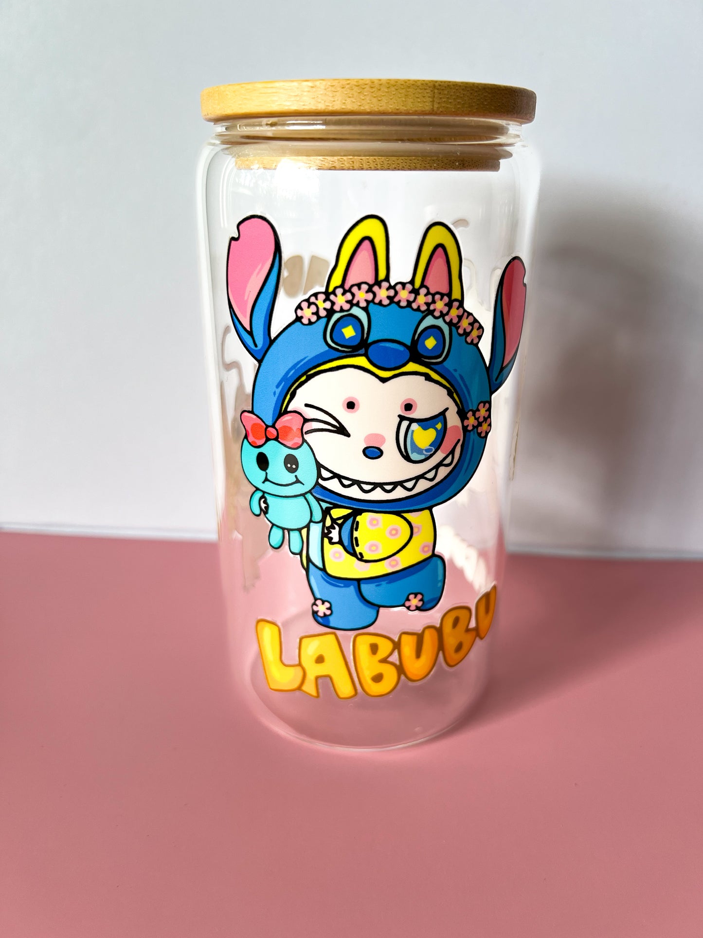 Cheeky Magic with keychain – 16oz clear glass tumbler