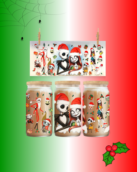 Nightmare Before Christmas Santa Love UV DTF Wrap – 16oz