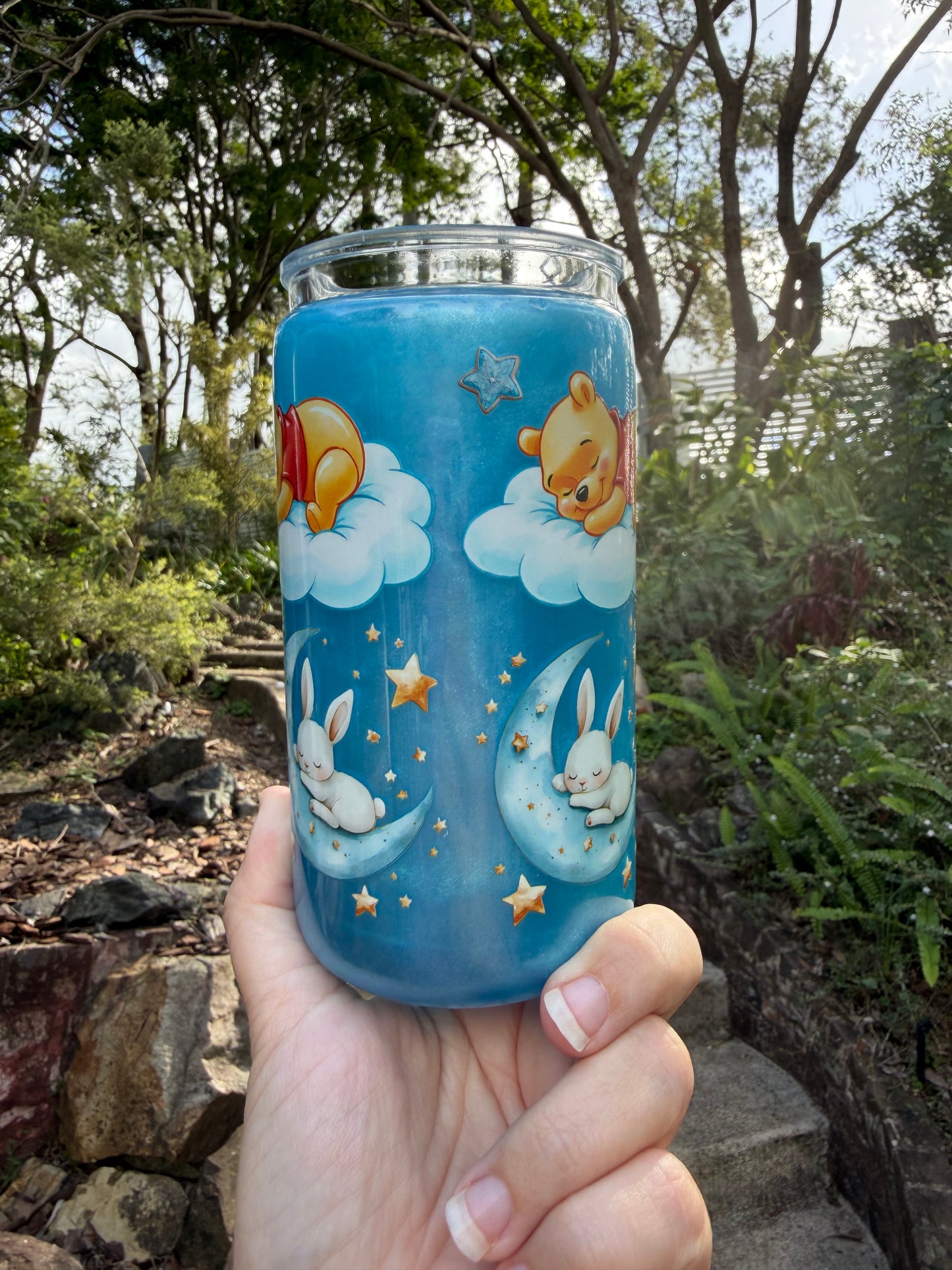 Dreamy Winnie the Pooh 16oz Acrylic Snow Globe Tumbler