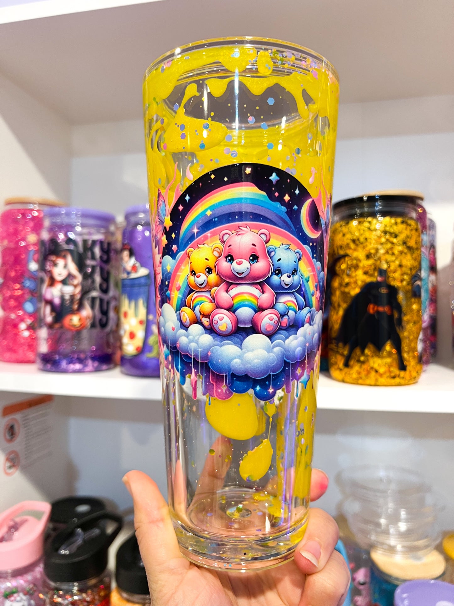 Cup of Happiness - 24oz Lava Drip Acrylic Snow Globe Stadium Cup