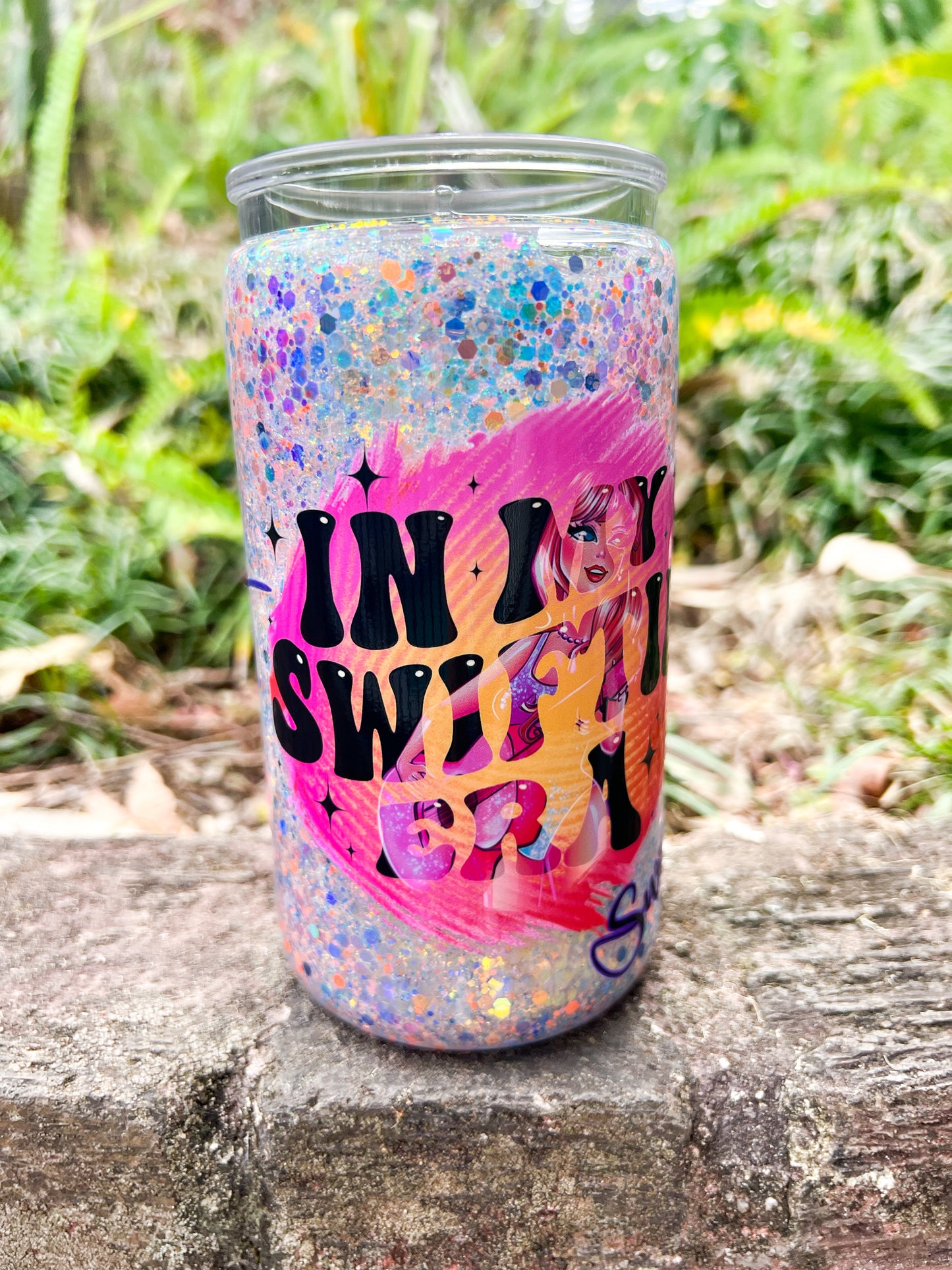 The Eras Icon Glitter Snow Globe Cup 16oz Acrylic