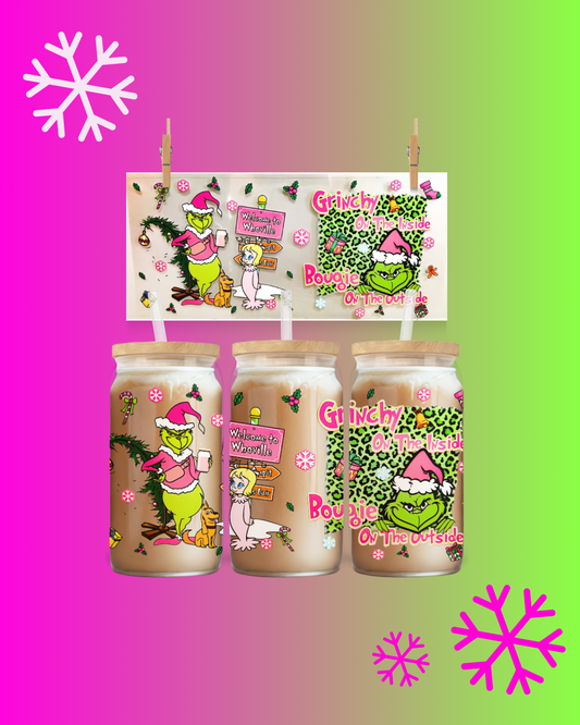 Whoville Holiday Grinch UV DTF Cup Wrap – to suit 16oz tumbler
