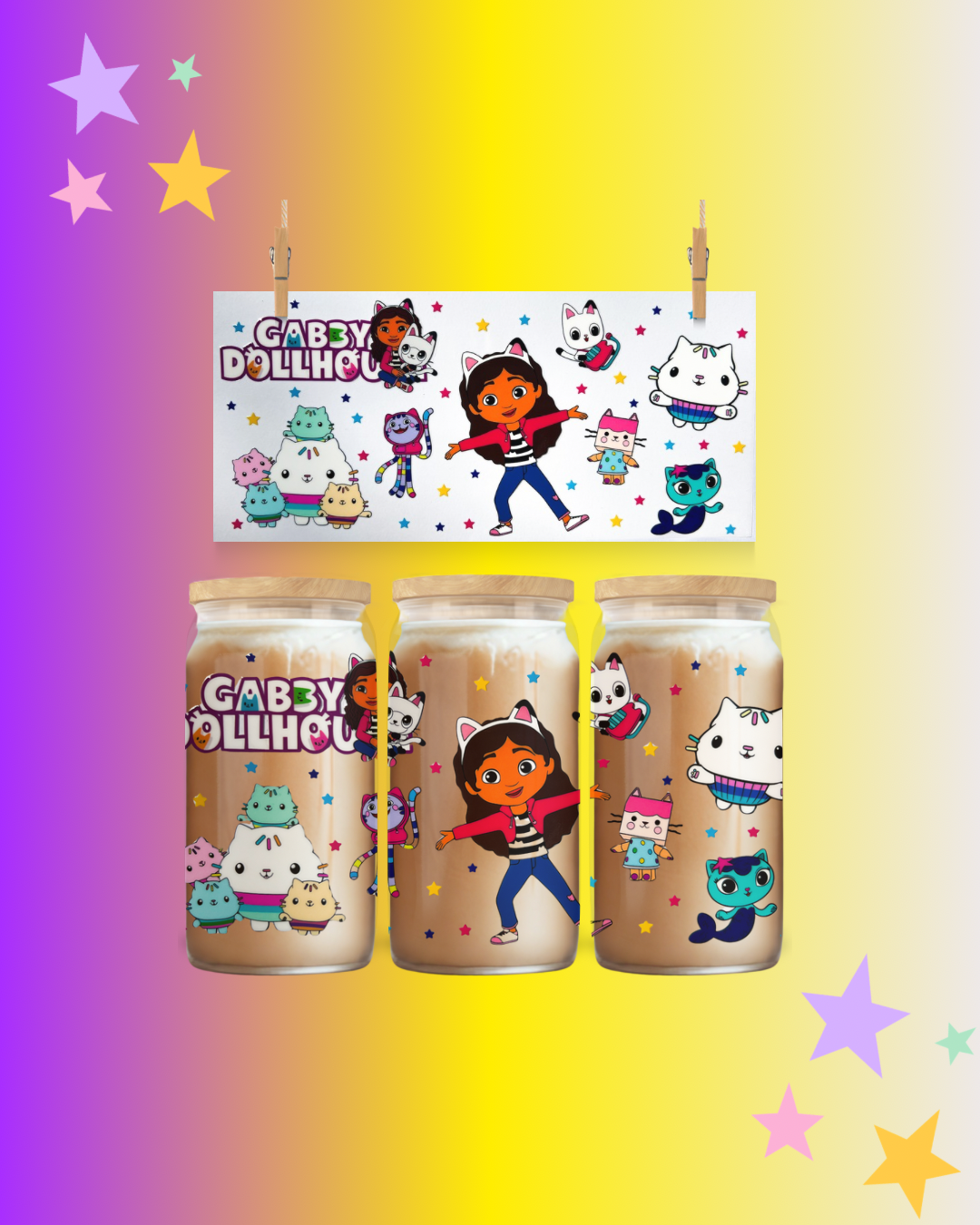 Dollhouse Magic Cup Wrap UV DTF – To Suit 16oz Tumbler