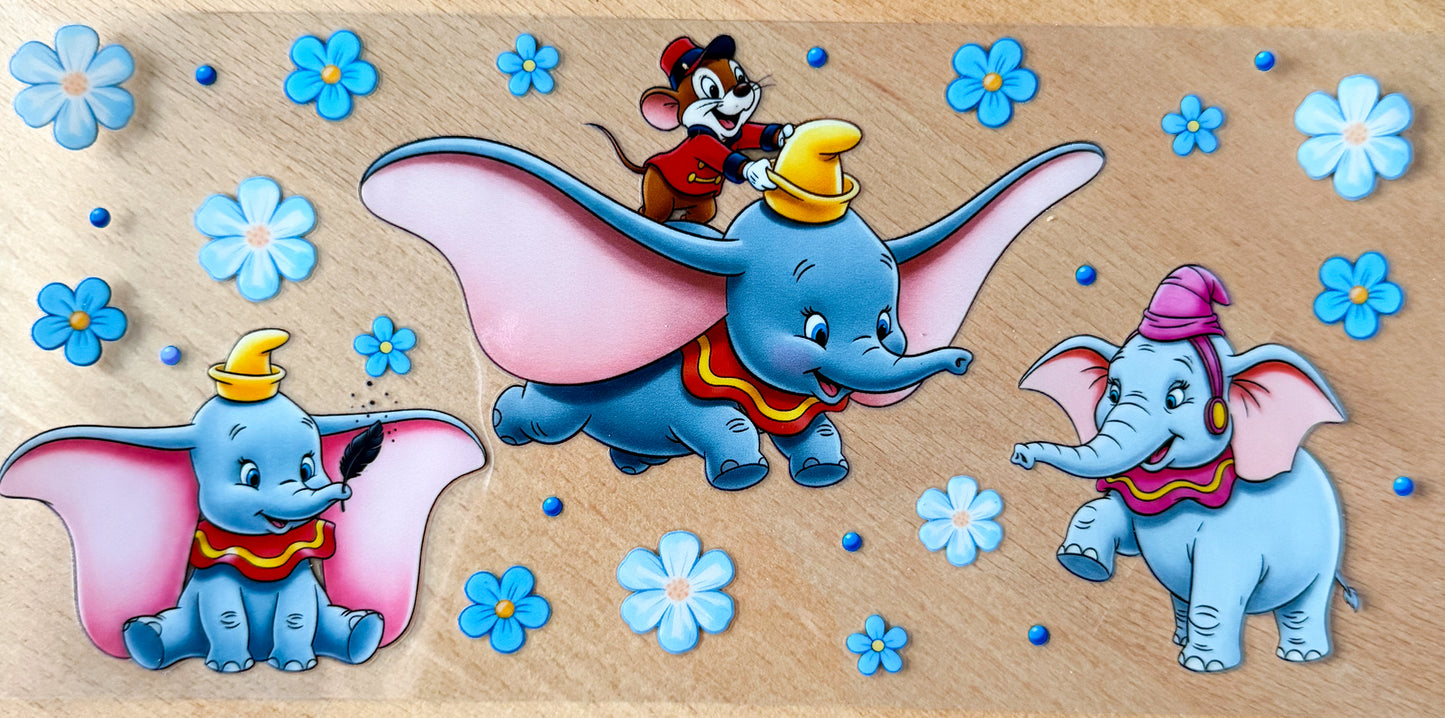 🩵 Little Flying Elephant UV DTF Cup Wrap – 16oz ⭐
