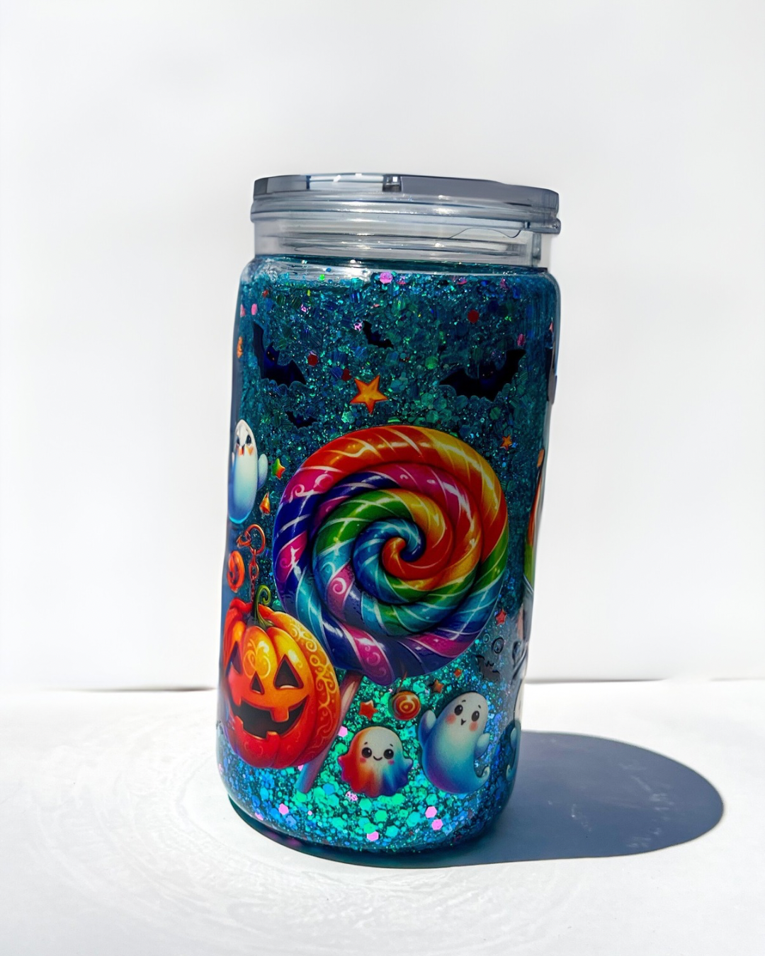 Blue Guy Candy Halloween Snow Globe 16oz