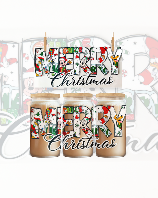 Merry Mouse Christmas Wrap – 16oz UVDTF Cup Wrap