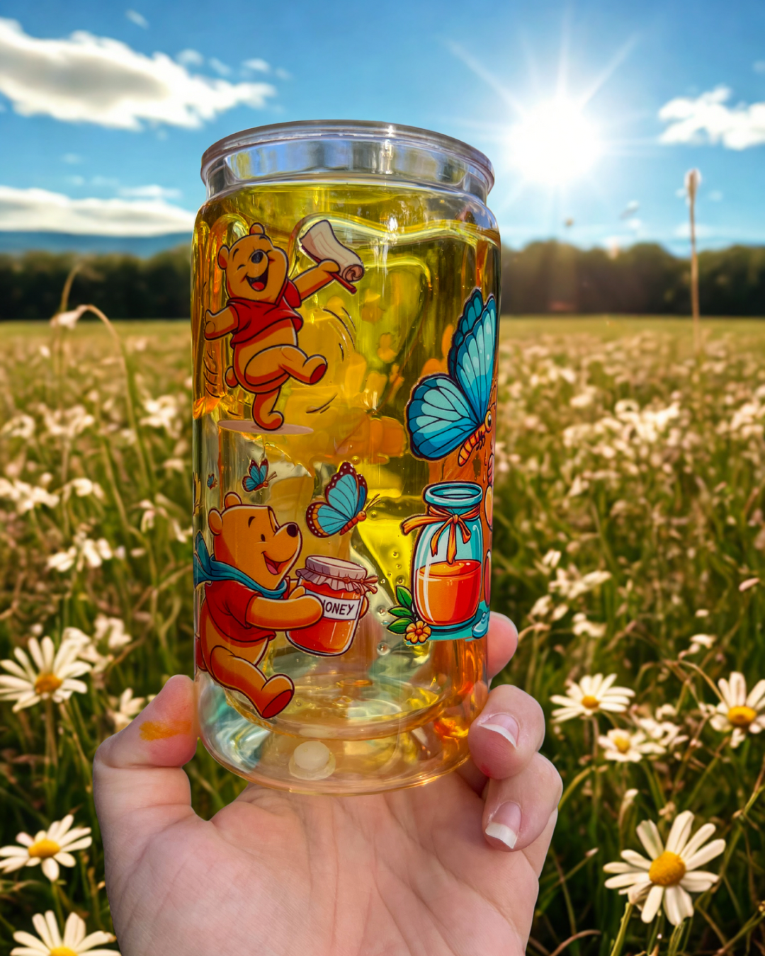 Cute Bear Honey Drip Acrylic Cup – 16oz