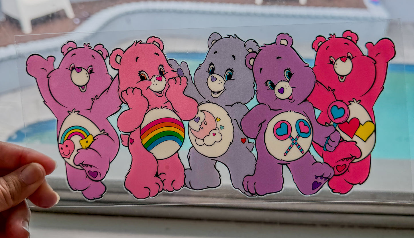 Rainbow Belly Bear UV DTF Cup Decal