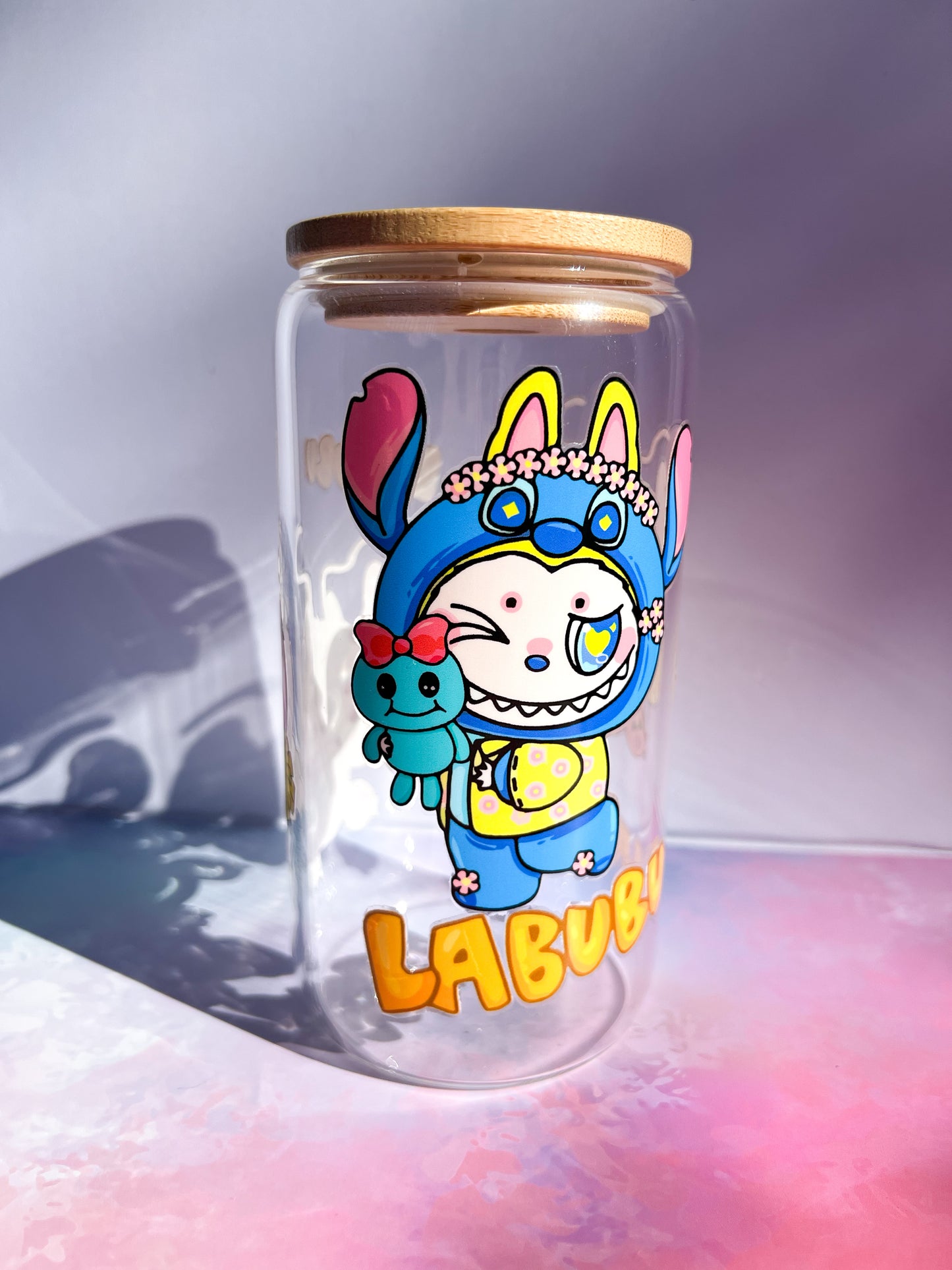 Cheeky Magic with keychain – 16oz clear glass tumbler