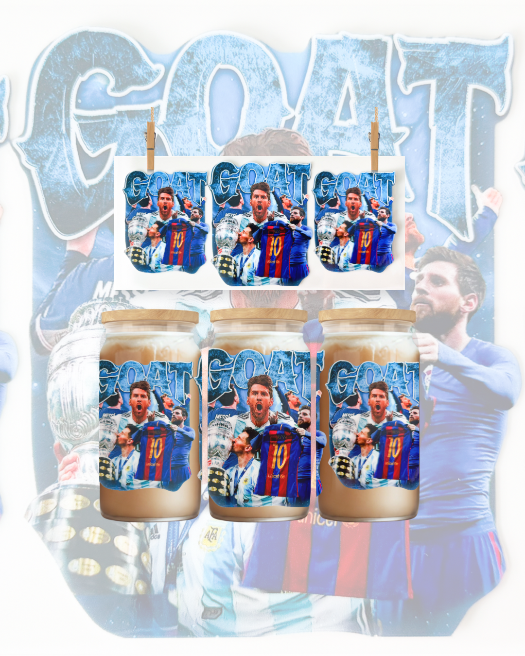 GOAT Legend – UV DTF 16oz Cup Wrap