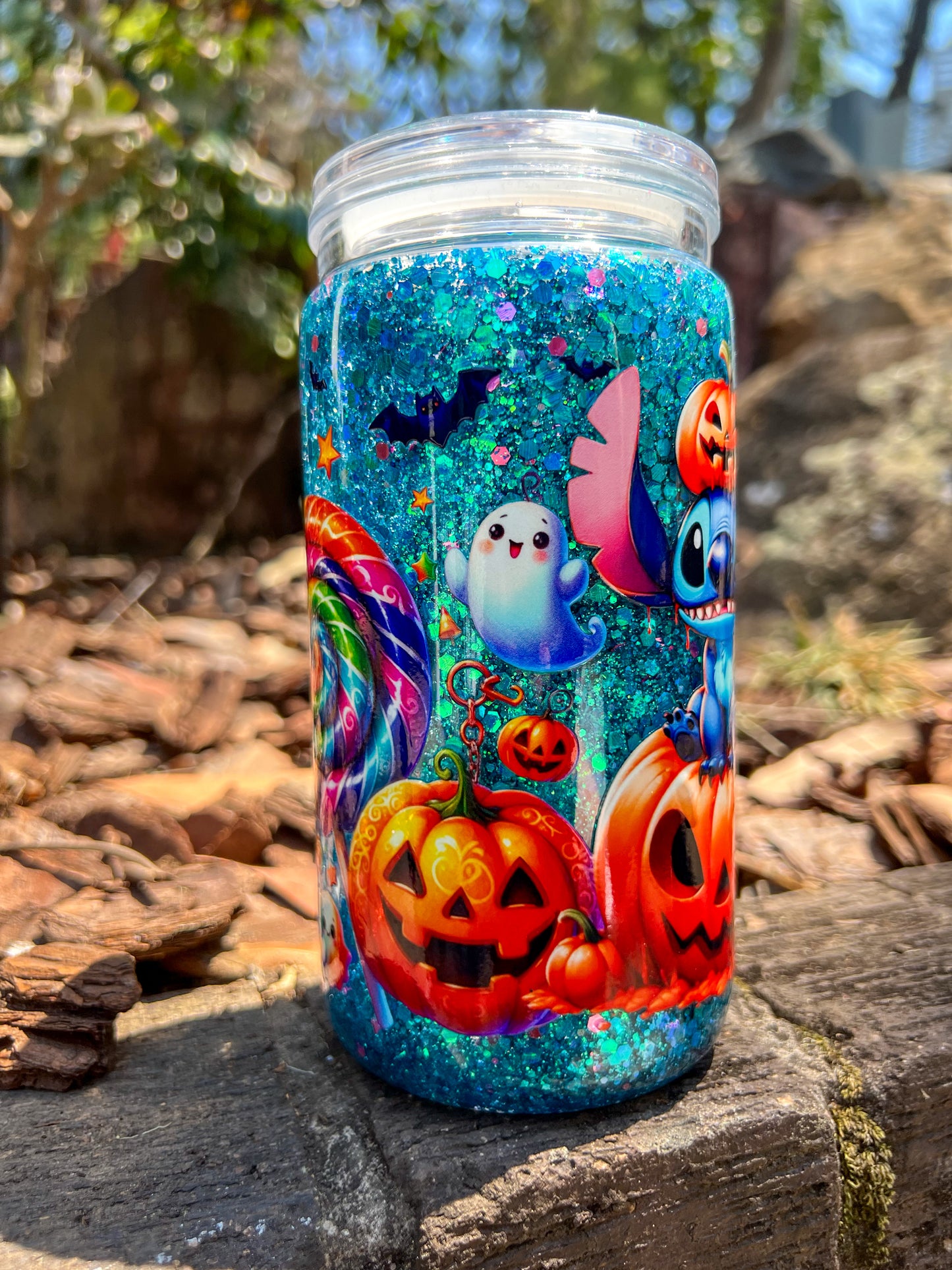 Blue Guy Candy Halloween Snow Globe 16oz