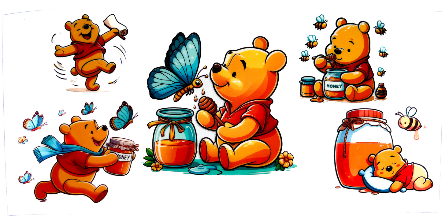 Honey Bear & Butterflies Cup Wrap UV DTF 16oz