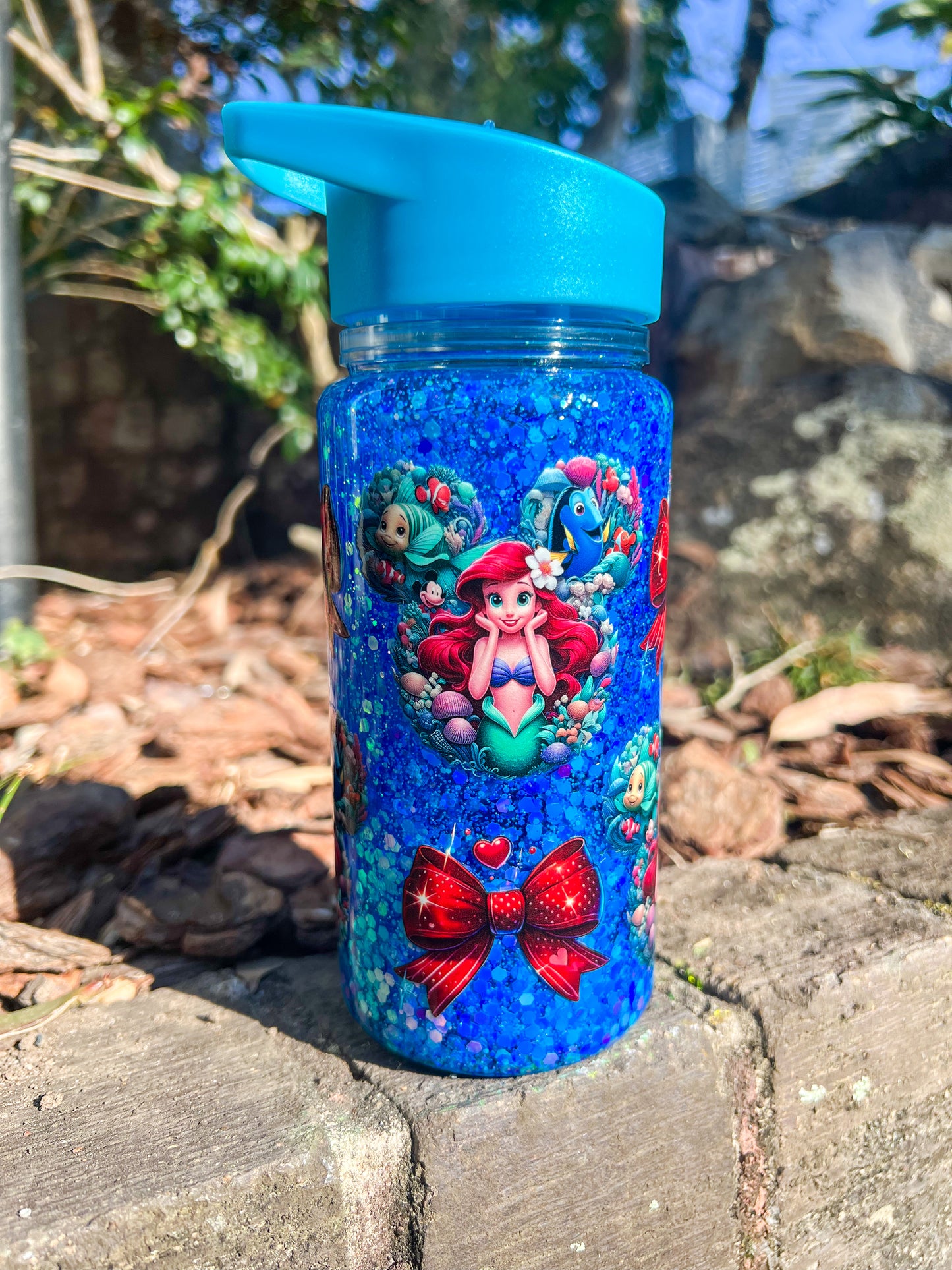 Under the Sea Glitter Water Bottle – Disney Inspired Kids Tumbler