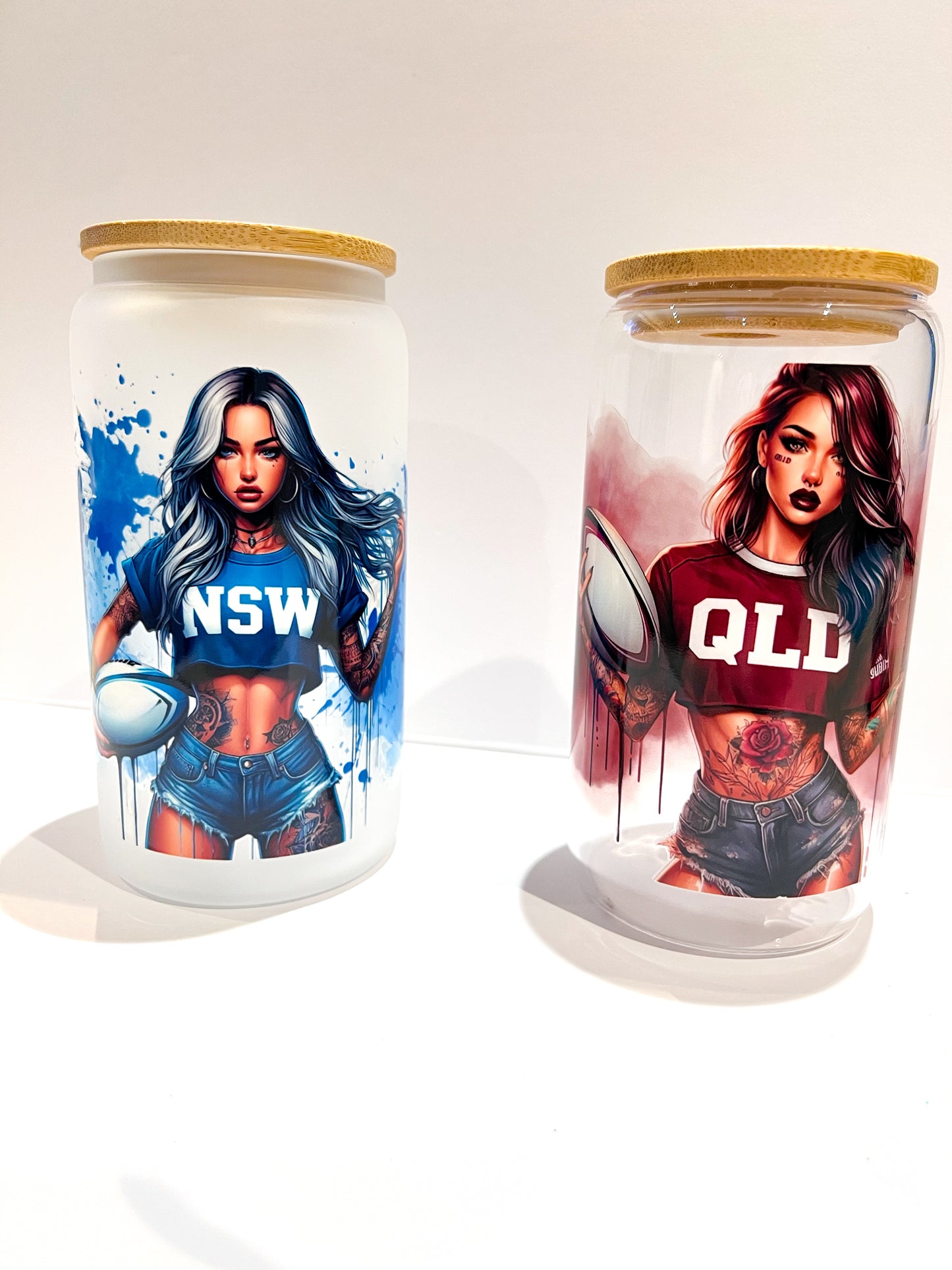 State of Origin Frosted Glass Cup NSW