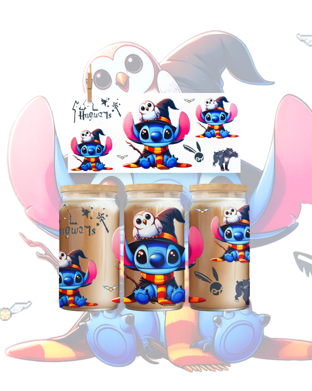 Blue Alien Wizard UV DTF Cup Wrap