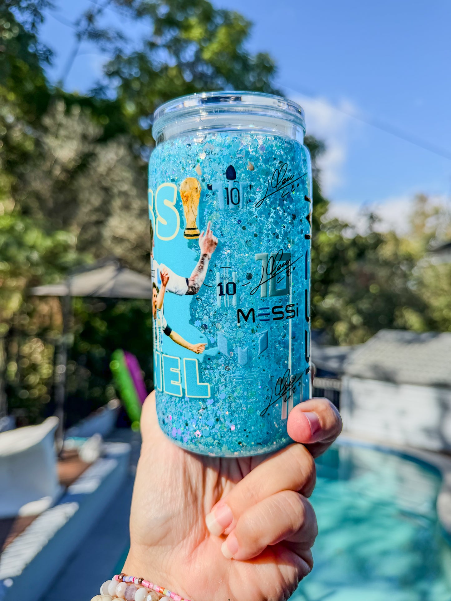 Argentina Football 16oz Snow Globe Cup
